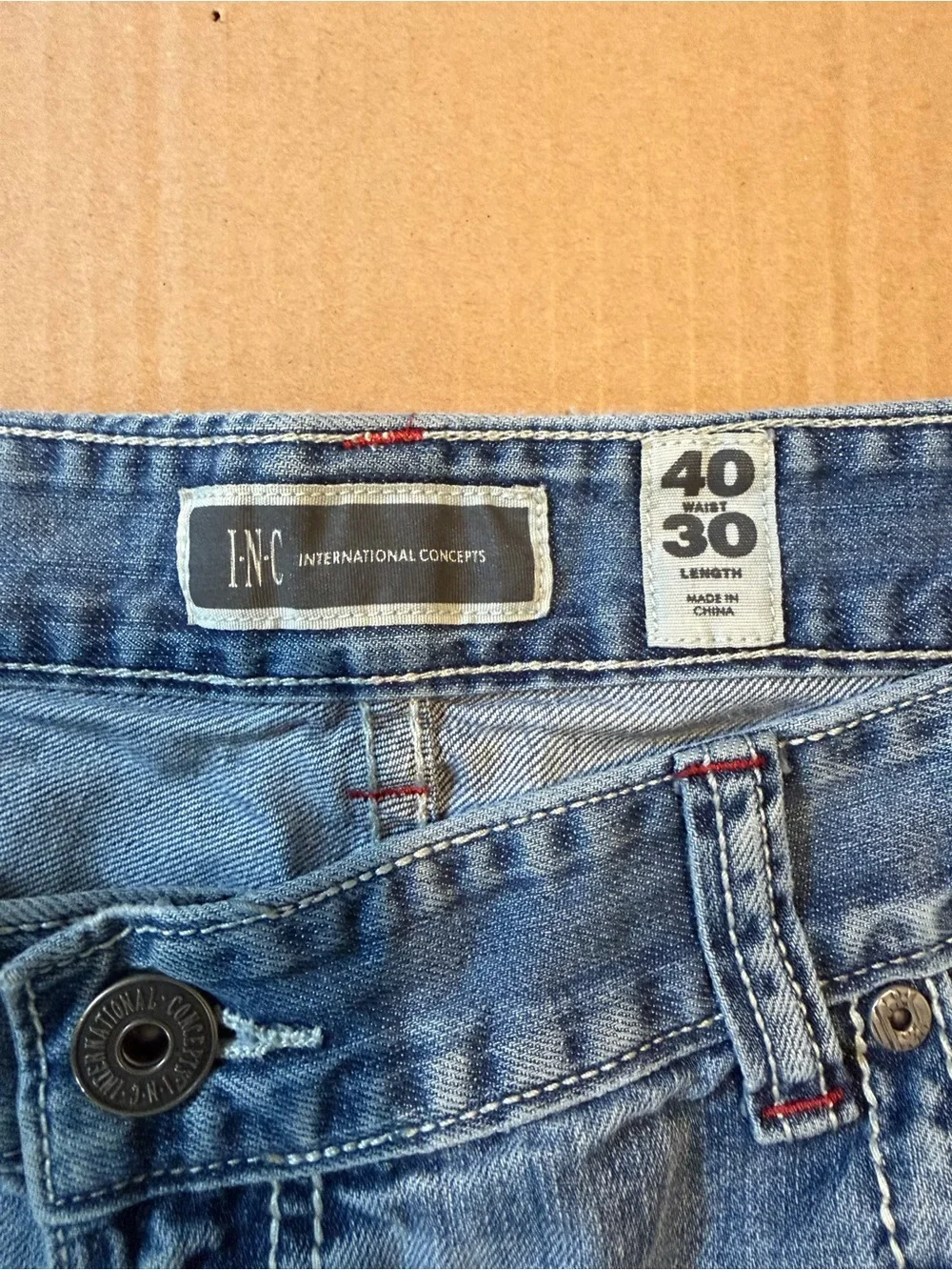 Light Blue Distressed Men's Jeans 40x30